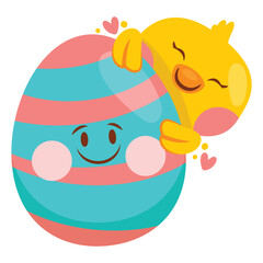 Easter Vector Illustration. Flat Minimal Design. Editable Illustration for Web, Mobile, Print