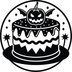 halloween cake vector icon