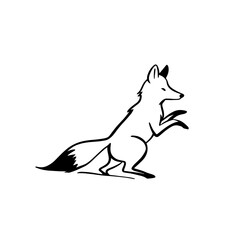 Naklejka premium Dhole. Dhole simple black and white line art vector logo