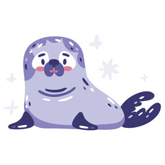 Seal Vector Illustration. Flat Minimal Design. Editable Illustration for Web, Mobile, Print