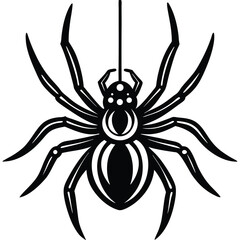 hanging spider vector icon