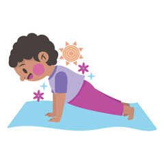 Yoga Vector Illustration. Flat Minimal Design. Editable Illustration for Web, Mobile, Print