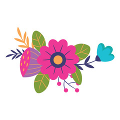 Flowers Vector Illustration. Flat Minimal Design. Editable Illustration for Web, Mobile, Print