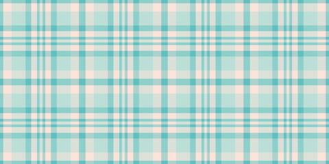 Calming pastel plaid pattern in turquoise and cream. Classic textile design ideal for backgrounds, fabric mockups, or adding a cozy touch to designs. Versatile.