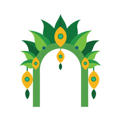 Banana Tree Gate with Peacock Feather Decoration  