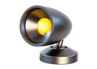 Spotlight with yellow bulb on white background isolated on a transparent background