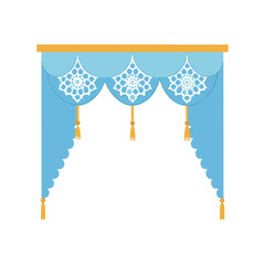 Decorative Lace Curtain Mockup with Delicate Texture  