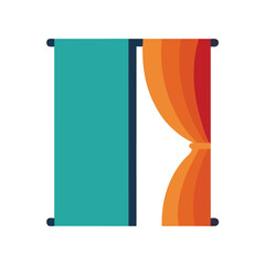 Double Sided Curtain Mockup Inside and Outside View  