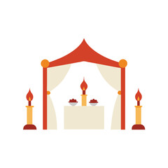 Wedding Hall Mockup with Romantic Candlelight Setting  