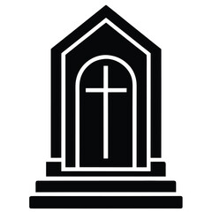 mausoleum door vector icon
