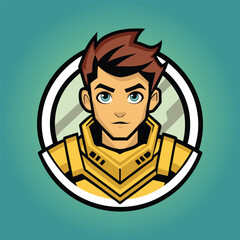 A character illustration for a warrior hero avatar