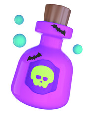 Halloween decoration, cute 3D poison bottle