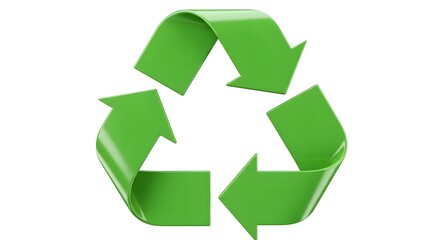 Obraz premium A green recycling symbol, a symbol of environmental responsibility and sustainability