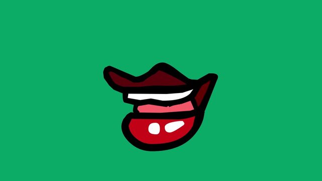 Cartoon Character Mouth Lip Sync On Green Screen 2D Animation | loopable animation lip sync | female, male, cartoon lip sync | speaking mouth lip | cartoon mouth lip sync
