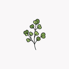 Obraz premium Delicate sprig of herbs, showcasing its detailed stem and vibrant leaves on a clean background. Elegant herbs symbolize freshness and growth. Conceptual herbs ideal for minimalist designs,