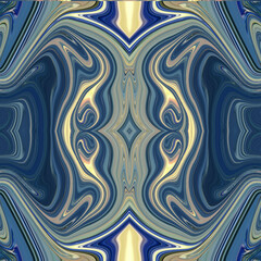 Symmetrical blue marble abstract pattern with flowing textures, modern luxury design, decorative fluid art, and digital symmetry. Golden keywords: abstract, blue, marble, symmetry, luxury.