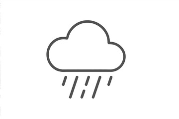 Minimalistic rain cloud icon with rain drops, vector cartoon illustration for web and graphic design, apps, banners, social media, digital cards, weather symbol