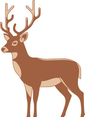 A profile view of a majestic male deer rendered in pixel art style.