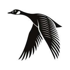 Canada geese flying in formation silhouette banner