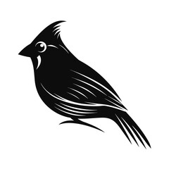 Striking silhouette of a cardinal in side profile