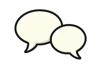 Fototapeta premium Speech bubble vector icon for chat and messaging. Cartoon style dialogue bubbles for communication, conversation, and social media concepts. Simple comic illustration for web and app.
