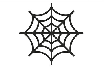 Spiderweb icon, cobweb symbol vector illustration with transparent background, simple black spider web graphic, Halloween decoration, spooky web design