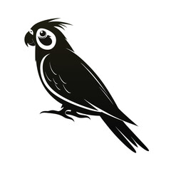Simple silhouette of a calm cockatiel perched