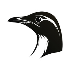 Gentoo penguin head silhouette with eye design