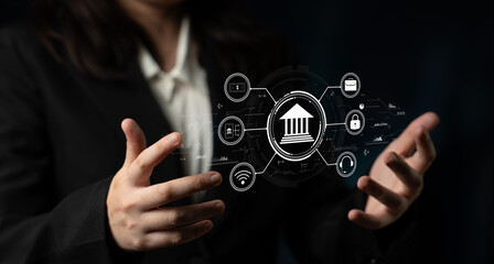 A concept of digital banking and online financial technology (FinTech) services. A central platform...