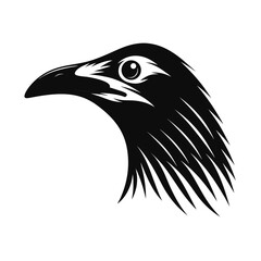 Giant flightless bird head silhouette for banners and advertisements