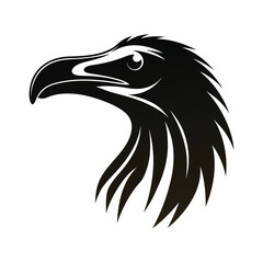 Giant flightless bird head silhouette graphic design