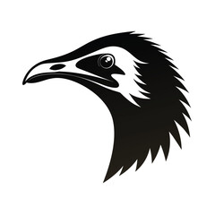 Giant flightless bird head silhouette for advertising