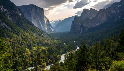 Obraz premium Mountain valley vista (1)