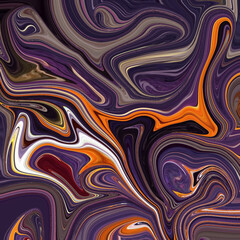 Abstract purple and orange swirl with dynamic contrast. Artistic fluid pattern ideal for backgrounds, design, and creative projects. Keywords: abstract, swirl, vibrant.