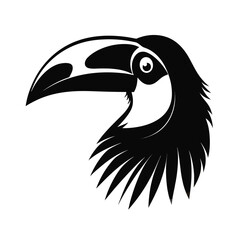 Majestic hornbill head silhouette for advertising and banners