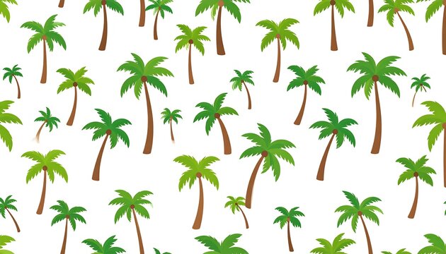 Palm trees pattern on white background
