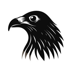 Medium sized flightless bird head silhouette for banners and advertisements