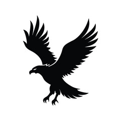 Detailed golden eagle silhouette in flight