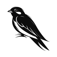 Elegant goldfinch silhouette perched gracefully