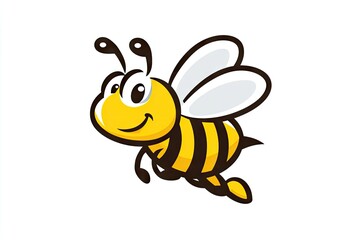 Cheerful cartoon bee illustration.