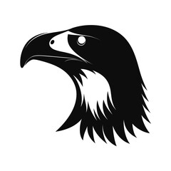 Bold raptor bird head silhouette for advertising and banners