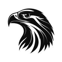 Bold curved raptor bird head silhouette design