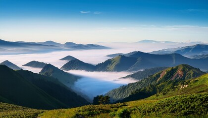 Fototapeta premium Mountain Landscape With Fog