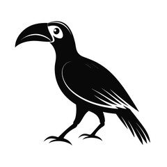Bold silhouette of a large flightless bird in motion