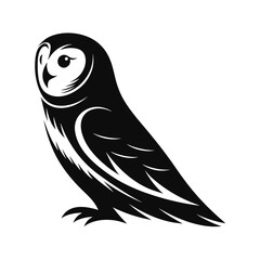 Obraz premium Majestic owl silhouette profile on white background