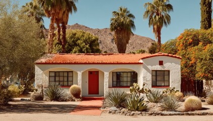 Sunny desert home with terracotta roof