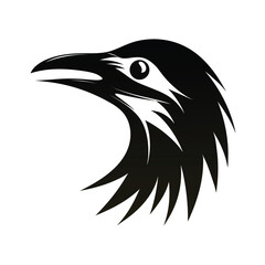 Sharp beaked tern head silhouette graphic design