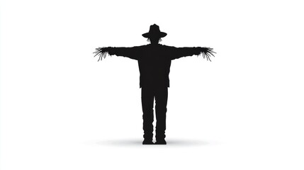 Silhouette scarecrow illustration