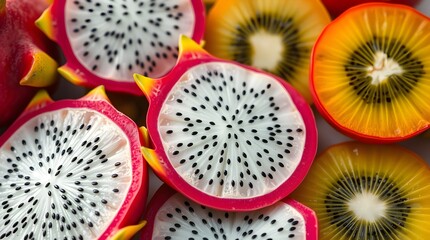 Exotic Sliced Fruits for Food Blogs, Recipes, and Social Media Posts