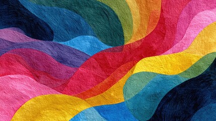 Obraz premium Colorful abstract wave pattern with layered vibrant hues, artistic design